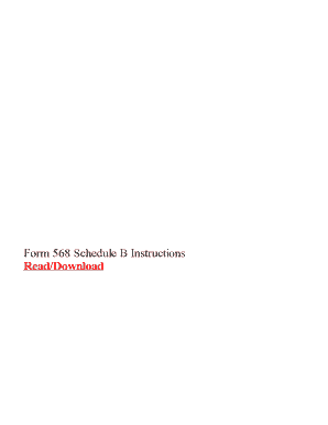 Fillable Online Form 568 Schedule B Instructions Fax Email Print - pdfFiller Fillable Online Form 568 Schedule B Instructions Fax Email Print - pdfFiller