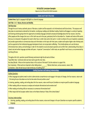 Fillable Online NJ ELA/ESL Curriculum Exemplar Fax Email Print - pdfFiller