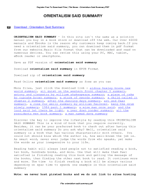 Orientalism Said Summary. Orientalism Said Summary