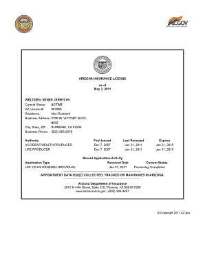 Az License Printable