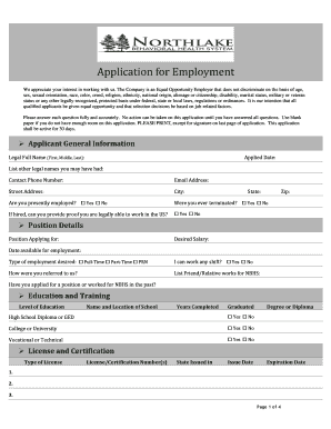 Employment Application Form