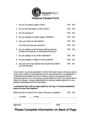 Flu Consent Form 2007 - Health Mart Pharmacy