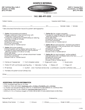 HOSPICE REFERRAL - Home Oxygen Company