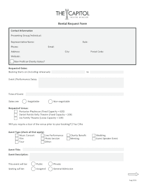 Rental Request Form - Capitol Theatre