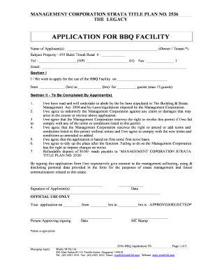 Fillable Online APPLICATION FOR BBQ FACILITY - wisely98.com.sg Fax ...