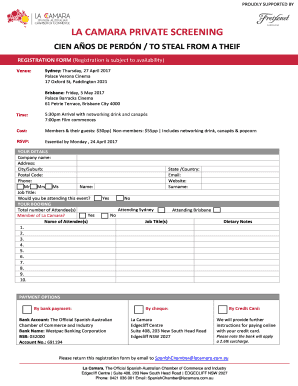 La Camara Event Registration Form