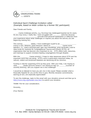 Letter of challenge on sport