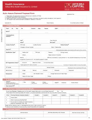 activ assure diamond proposal form