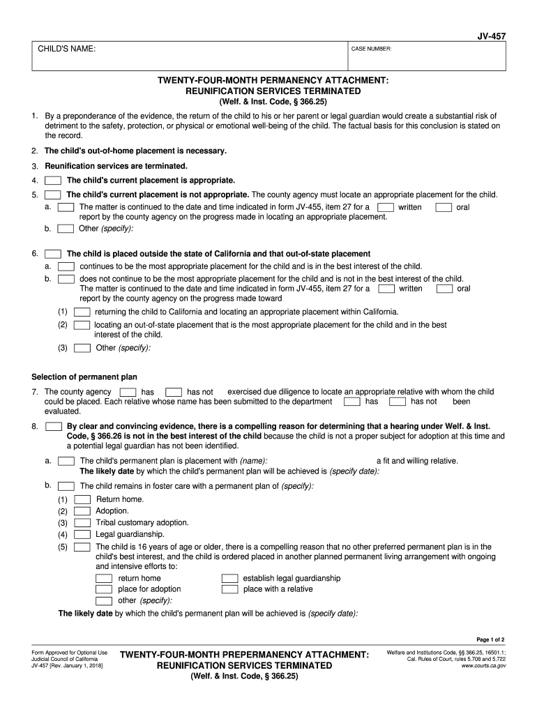 jv 218 form in california 2018 Preview on Page 1