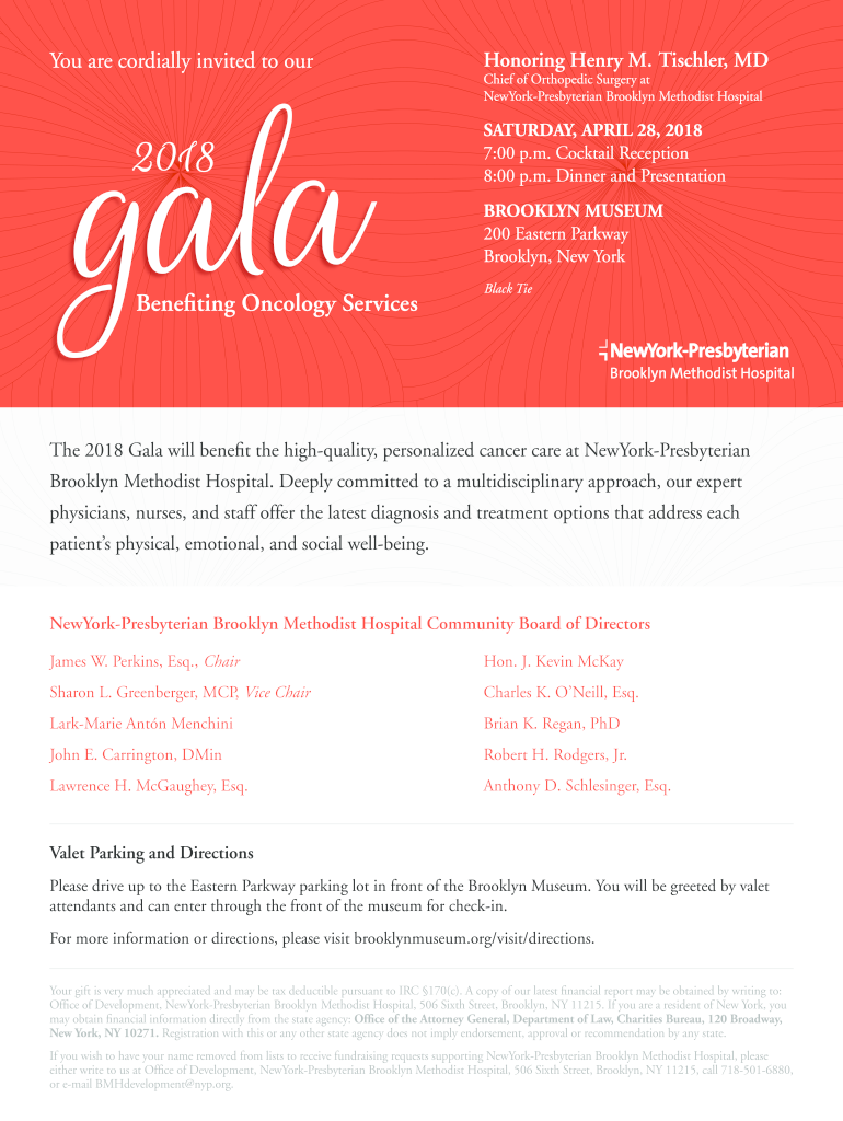 2018 Gala Response Form - NYP.org Preview on Page 1