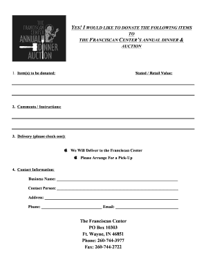DA Donation Form - The Franciscan Center
