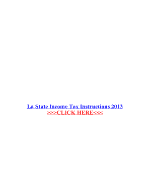 Fillable Online La State Income Tax Instructions 2013 Fax Email Print ...