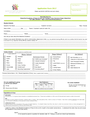 Application Form 2017 - Waterford Academy of