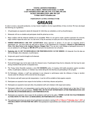 PARTICIPANT ACTING CONTRACT FOR GREASE - yaeonline.com