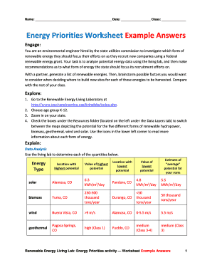 priorities worksheet pdf