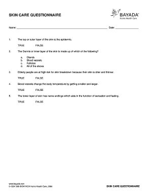 skin care questionnaire - Gardenia Pediatrics