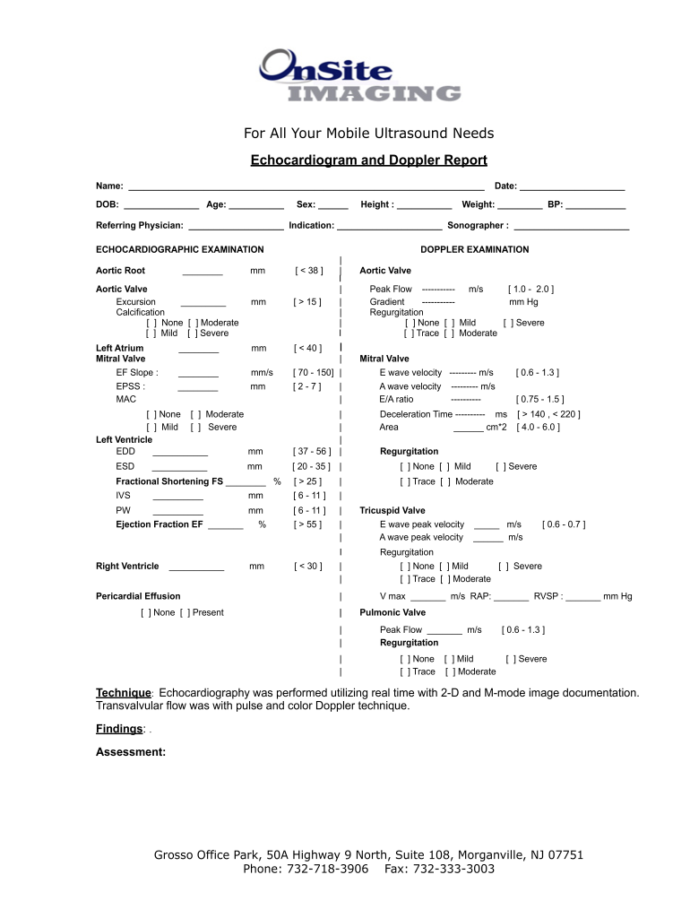 Echocardiography Report Template Doc - Fill And Sign Printable Template Online Us Legal Forms