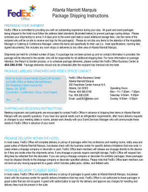 Atlanta Marriott Marquis Package Shipping Instructions - FedEx Office