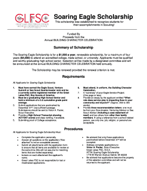 Soaring Eagle Scholarship - Michigan Crossroads Council