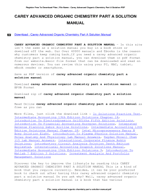 advanced organic chemistry part a solutions manual pdf