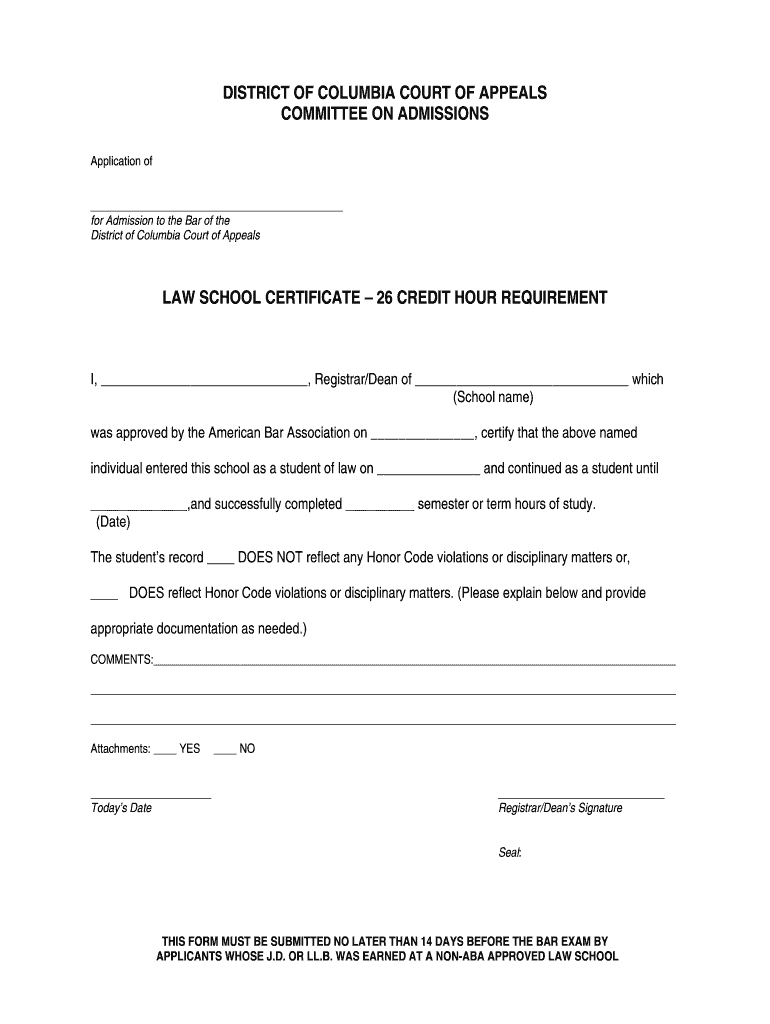 dc law school form Preview on Page 1