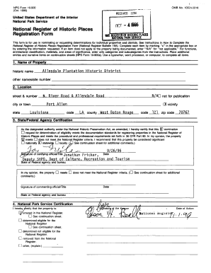 National Register of Historic Places Registration Form nCT-4