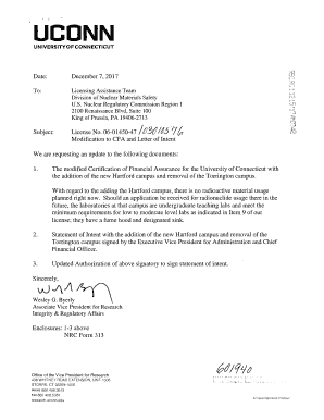 University of Connecticut, Deficiency Response Letter dtd December ...