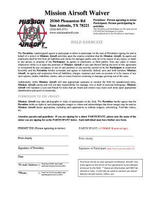 Mission Airsoft Waiver