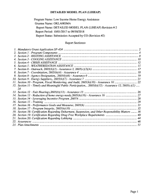 Report Name: DETAILED MODEL PLAN (LIHEAP) Revision # 2