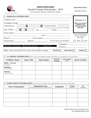 APPLICATION FORM Funded Foreign Scholarship 2018