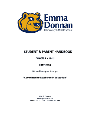 STUDENT & PARENT HANDBOOK Grades 7 & 8 - Emma Donnan