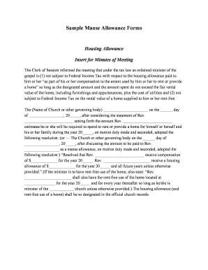Housing Allowance Resolution Form