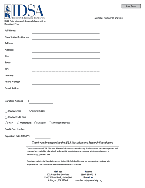 IDSA Donation Form