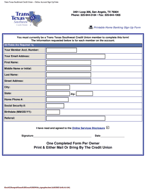 Charge list format - trans texas southwest credit union employment form