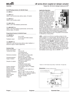 LM Series Direct Coupled Air Damper Actuator Submittal