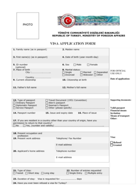 Turkey Visa Application Form