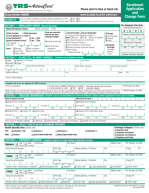 TRS-ActiveCare Enrollment Change Form