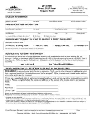 Direct PLUS Loan Request Form
