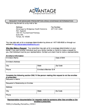 Medicare Prescription Drug Coverage Determination Form