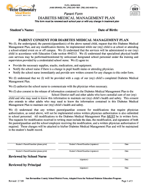 Diabetes Medical Management Plan