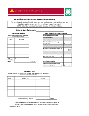 Monthly Reconciliation Form - extension umn