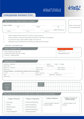 Undergraduate Admission Form