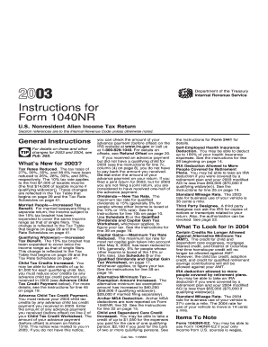 Form 1040NR Instructions