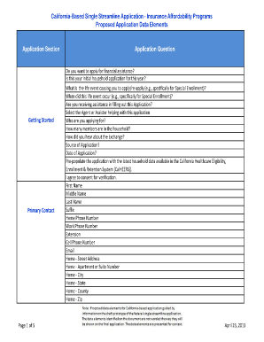 California Insurance Affordability Programs Application