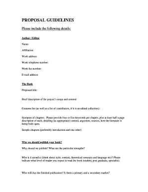 Book Proposal Guidelines