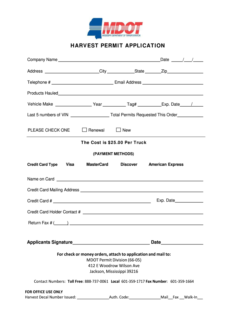 Harvest Permit Fill Online, Printable, Fillable, Blank pdfFiller
