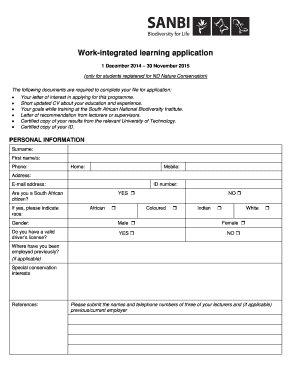 Sanbi application form