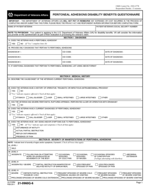 Peritoneal Adhesions Disability Benefits Questionnaire