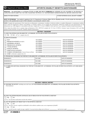 Arthritis Disability Benefits Questionnaire