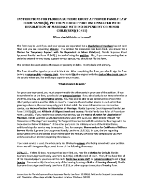 Florida Petition for Support Unconnected with Dissolution of Marriage